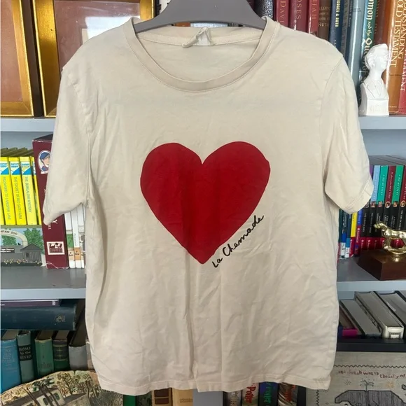 Sezane La Chamade Cream T-Shirt | Size Extra Small - Picture 1 of 4